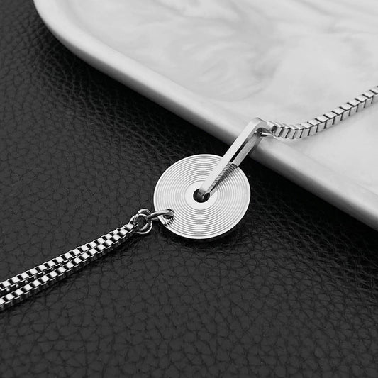 Design Sense Gramophone Record Clavicle Chain Special Interest Light Collar