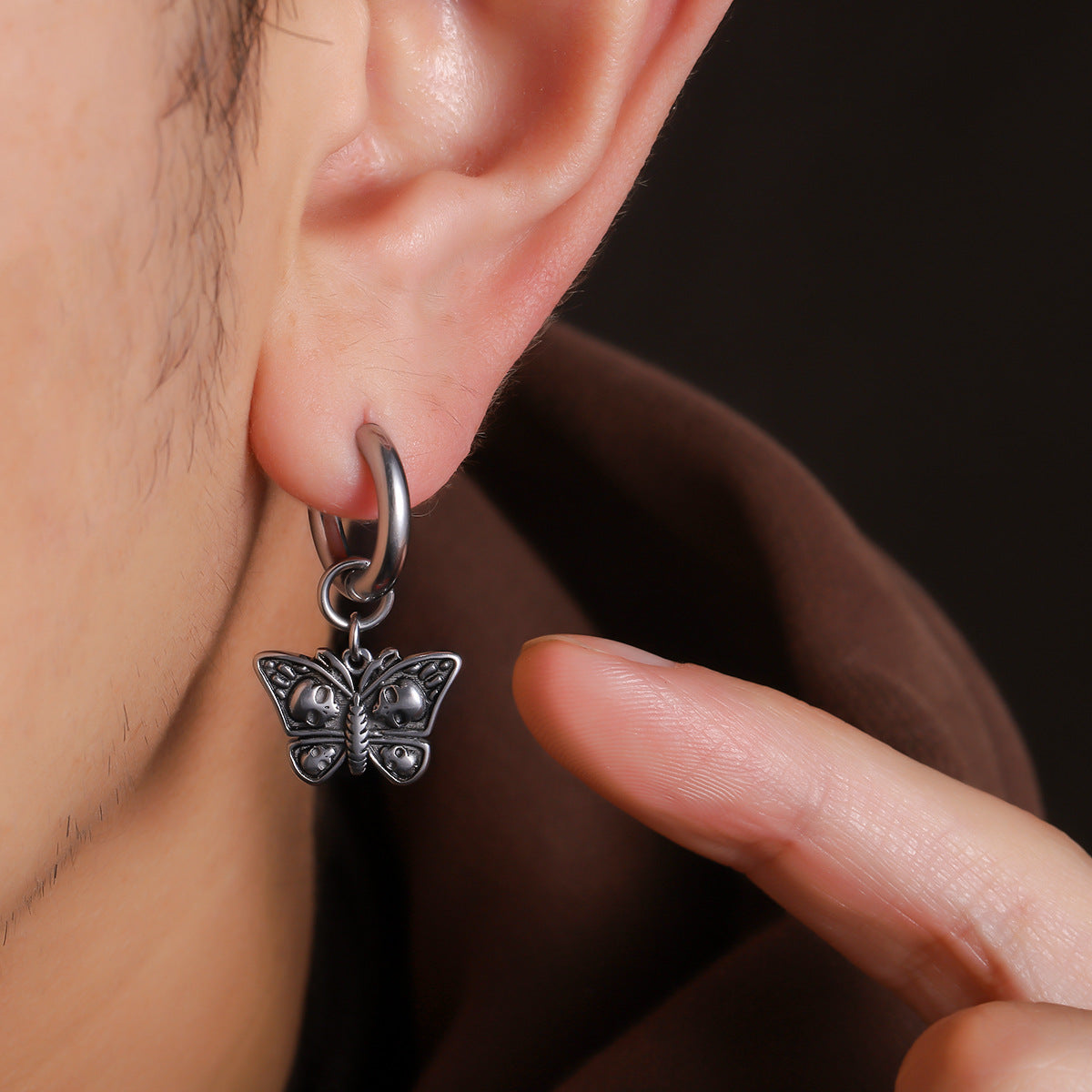 Women's & Men's Steel No Fading Fashion Butterfly Eardrops High Earrings