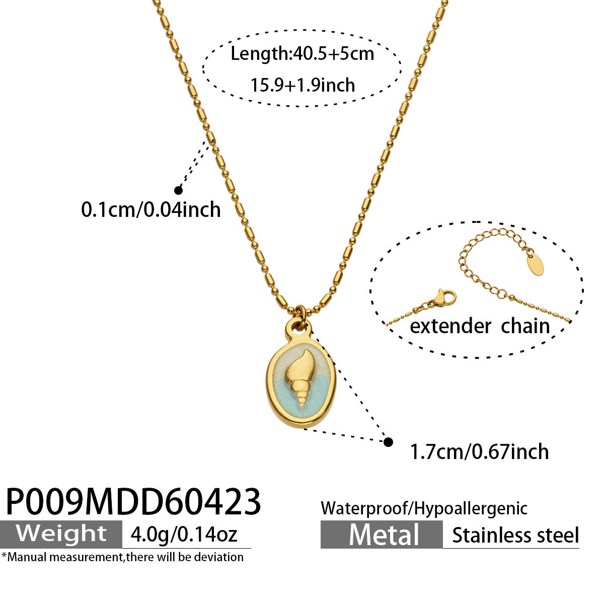 French Entry Lux Conch Clavicle Stainless Steel Pendants