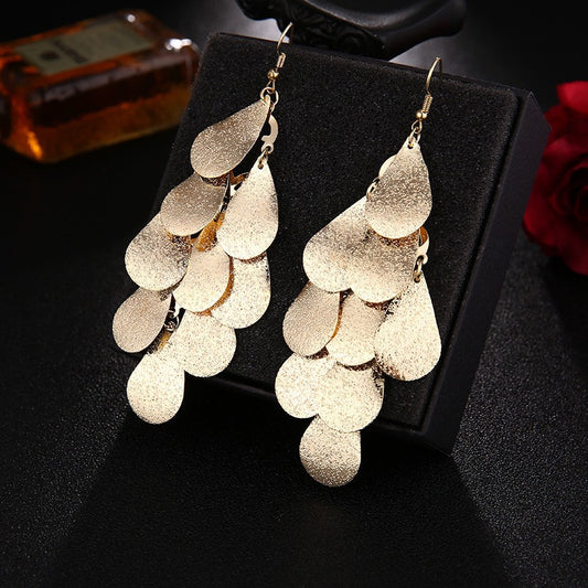 Fashion Various Trendy Metal Exaggerated Tassel Earrings