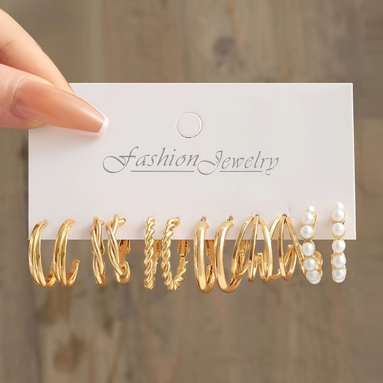 High-grade Ear Square Geometric Vintage Pearl Earrings