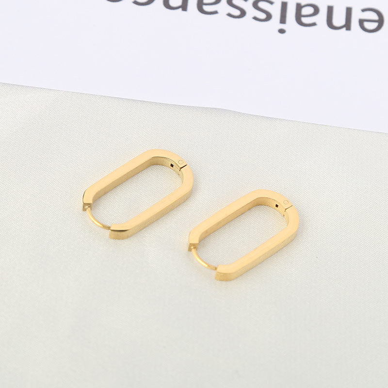 Women's & Men's Stainless Steel U-shaped Titanium Ear Fashion Earrings