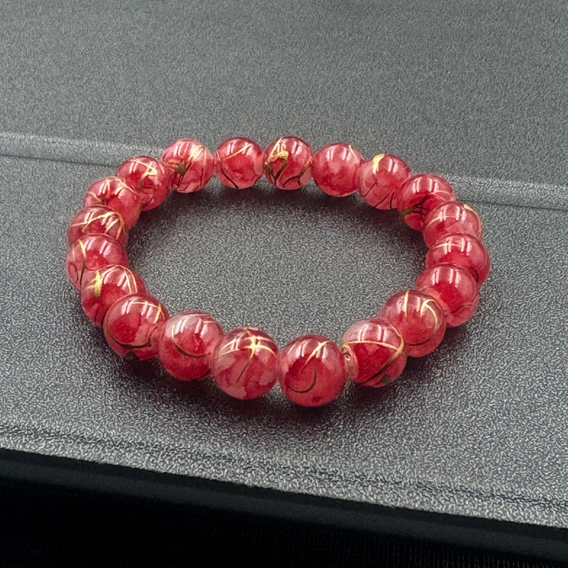 Women's Chinese Style Exquisite Beaded Glass Drainage Bracelets