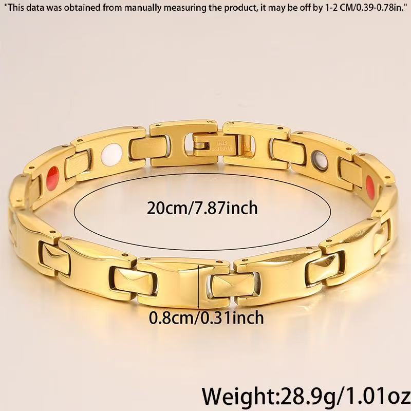 Fashion Commuter Magnet Titanium Steel Gold Bracelets
