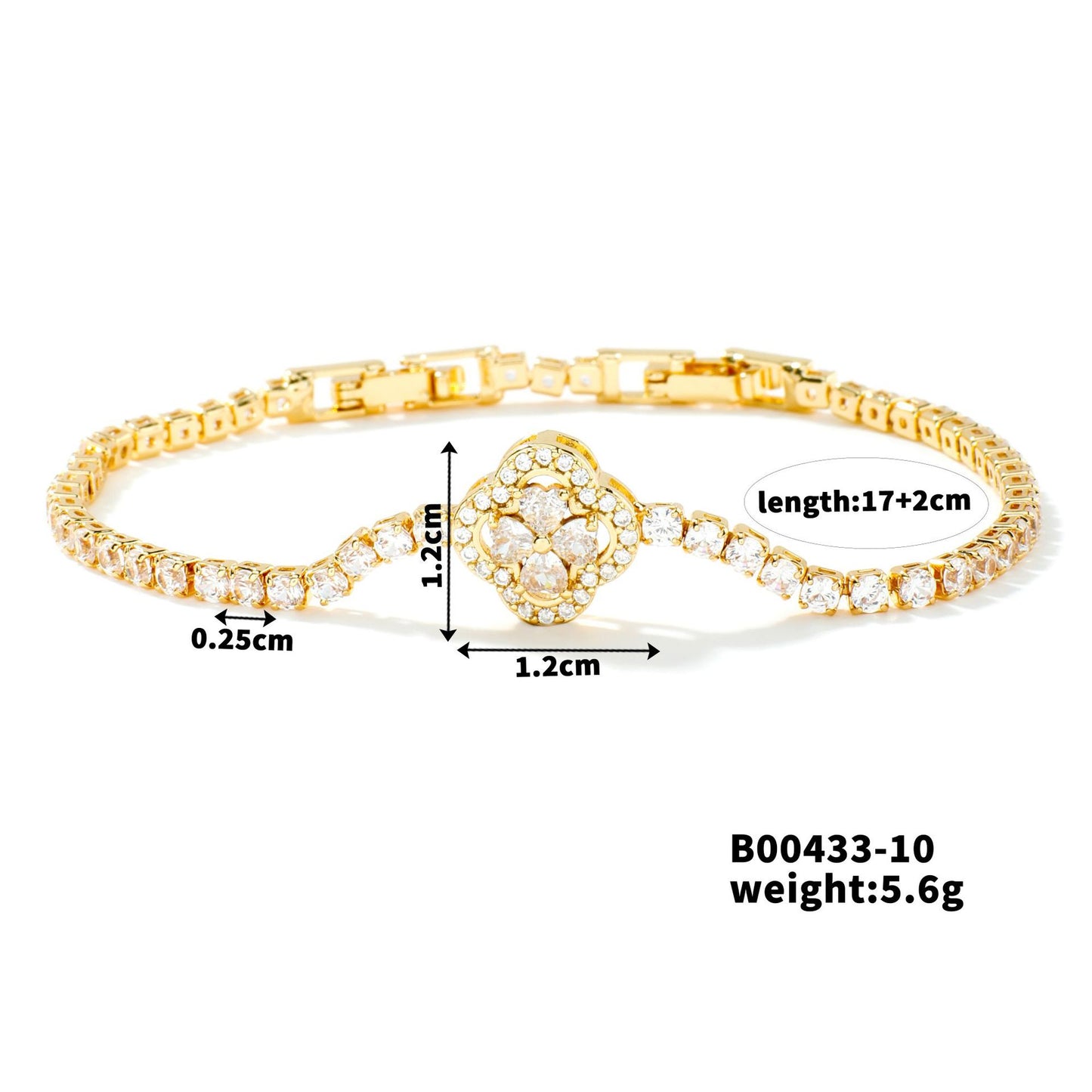 Zircon Clover Female Sweet High Sense Bracelets