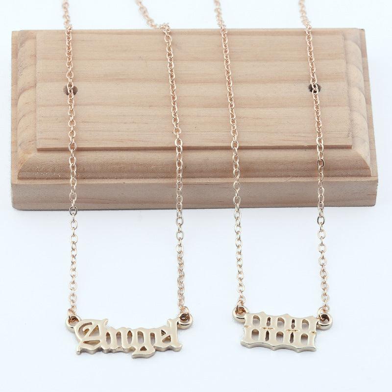 Angel Lucky Number Suit Clavicle Chain Necklaces