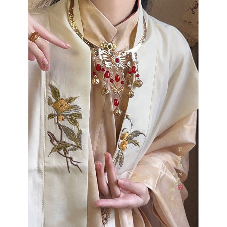 Women's Style Safety Lock Chinese Tassel Ming Necklace