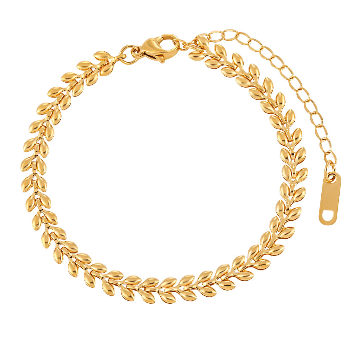 Wheat Leaf Titanium Steel Female Gold Jewelry Set