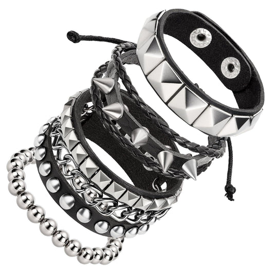 Men's Punk Chain Personality Hip Hop Rivet Bracelets