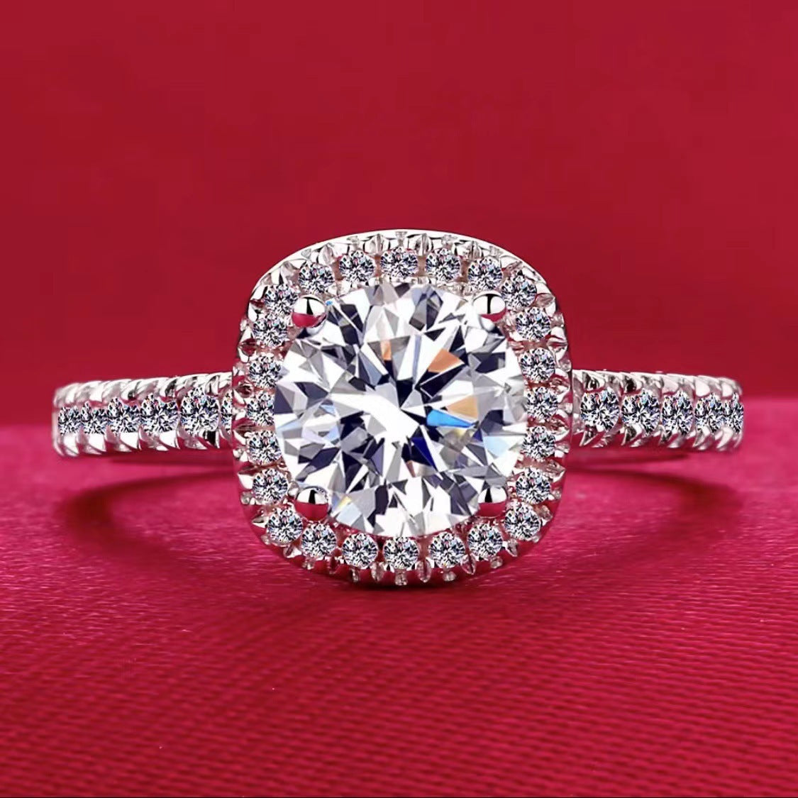 Women's Cube Karat Artificial Diamond Princess Square Rings