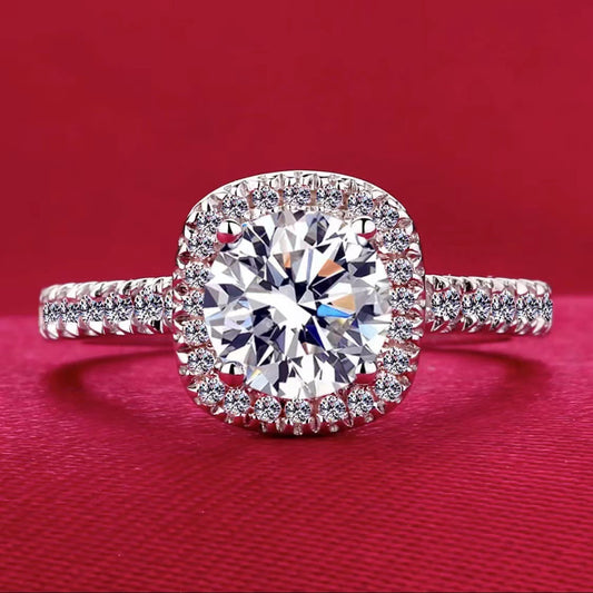 Women's Cube Karat Artificial Diamond Princess Square Rings