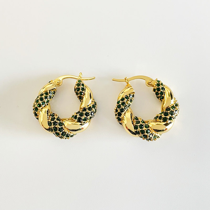 Zircon Graceful Personalized Design Sense Trendy Earrings