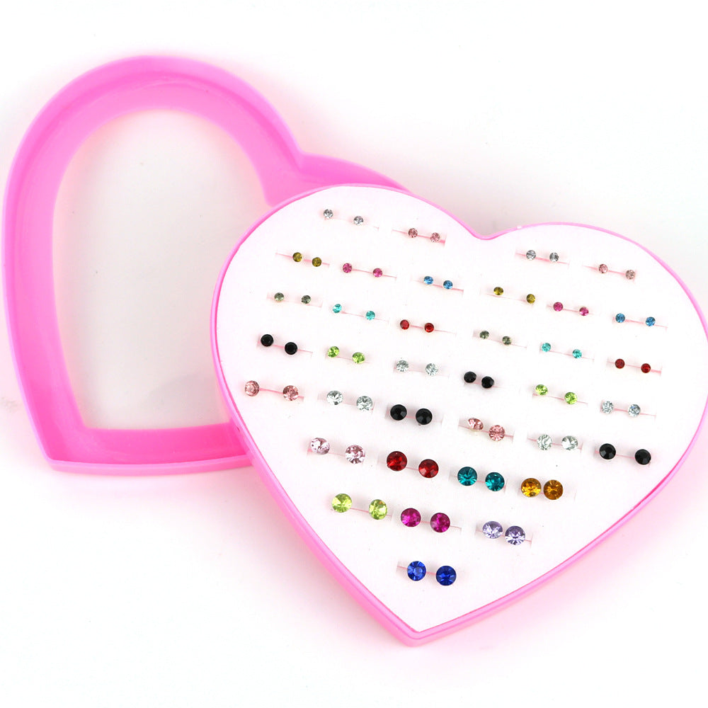 Women's Flower Love Heart Not Allergic To Stud Earrings