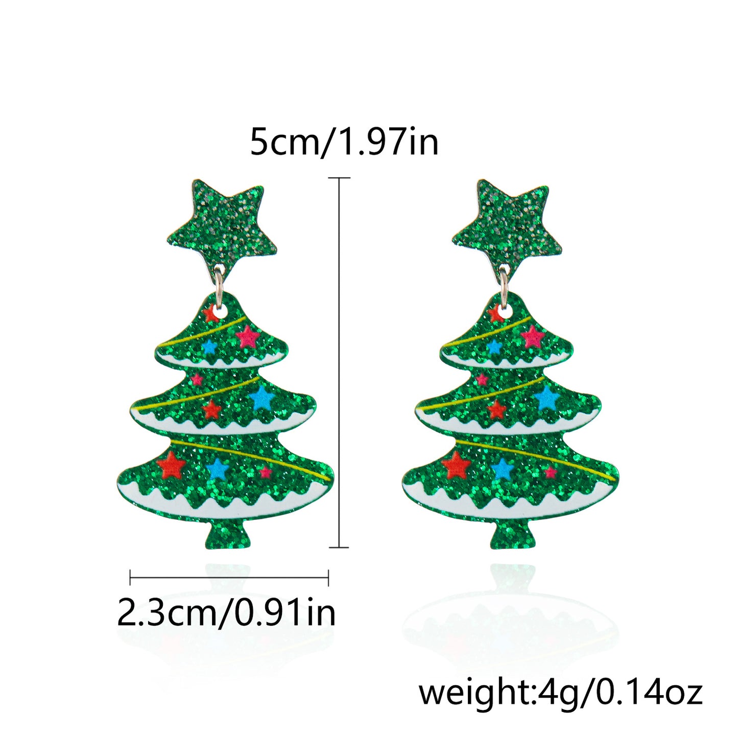 Christmas Cartoon Glitter Stockings Printing Eardrop Earrings