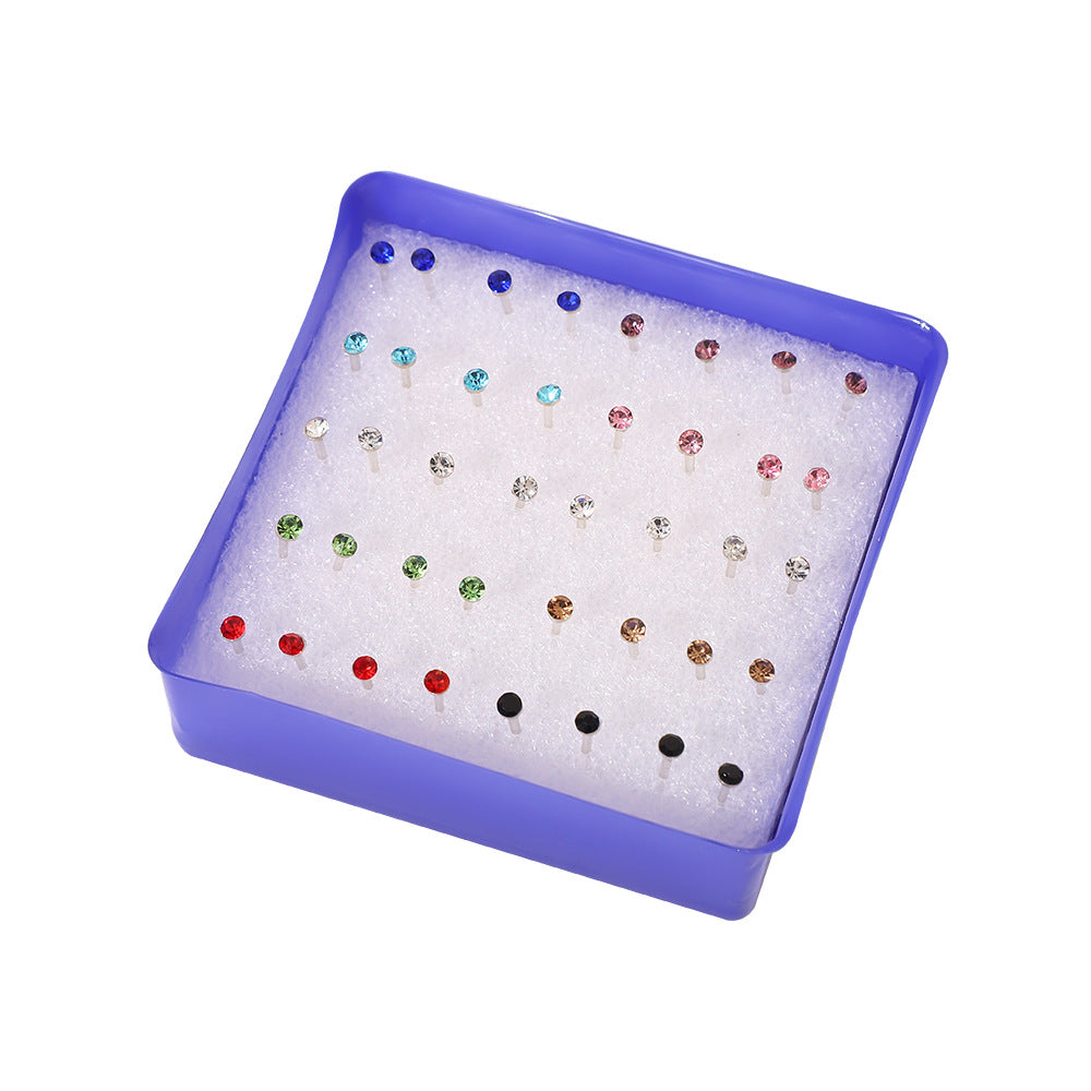 Colorful Resin Niche High-grade Plastic Fashion Rhinestone Auricular Needle Ear Stud Earrings