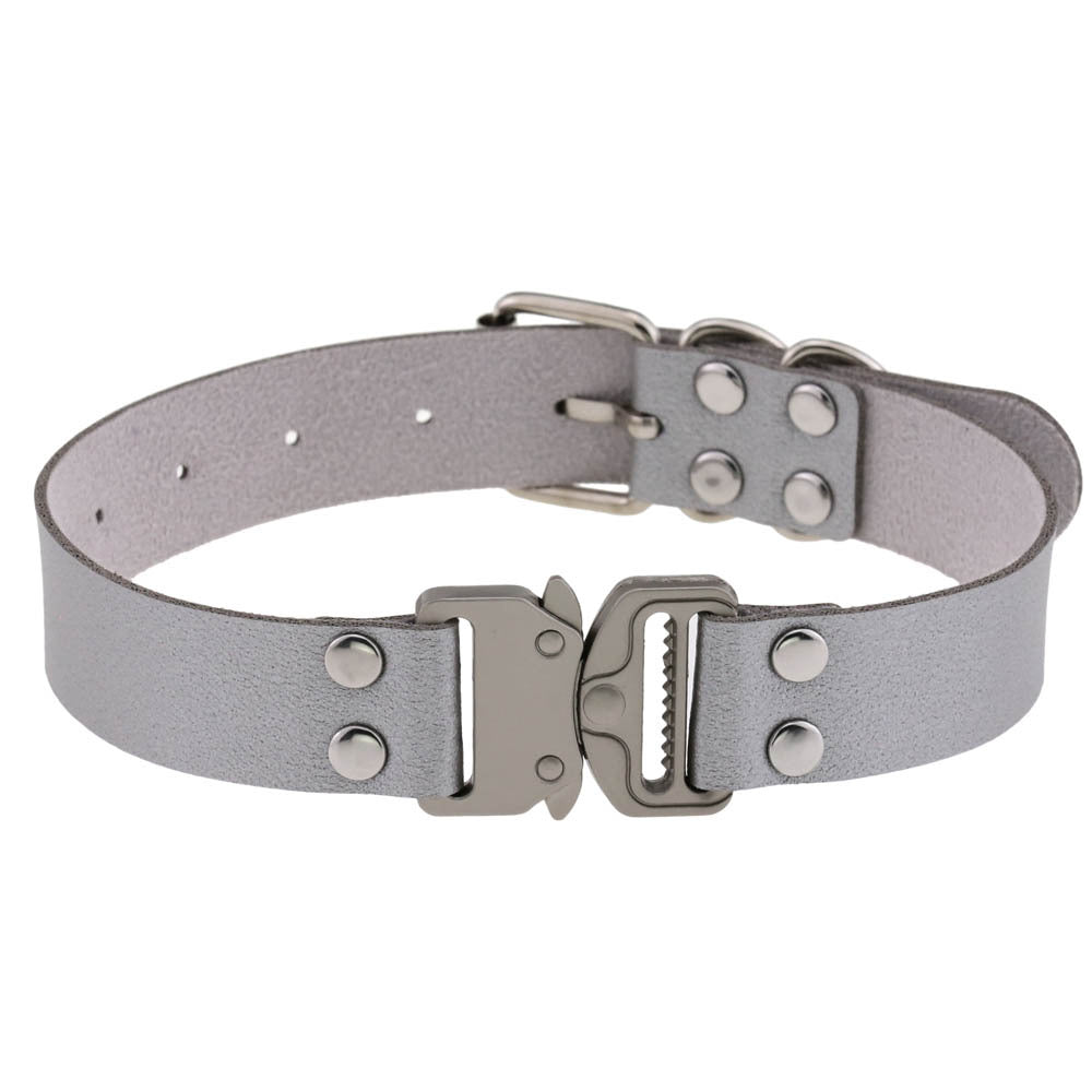Simple Release Buckle Clavicle Creative Classic Pin Leather Collar