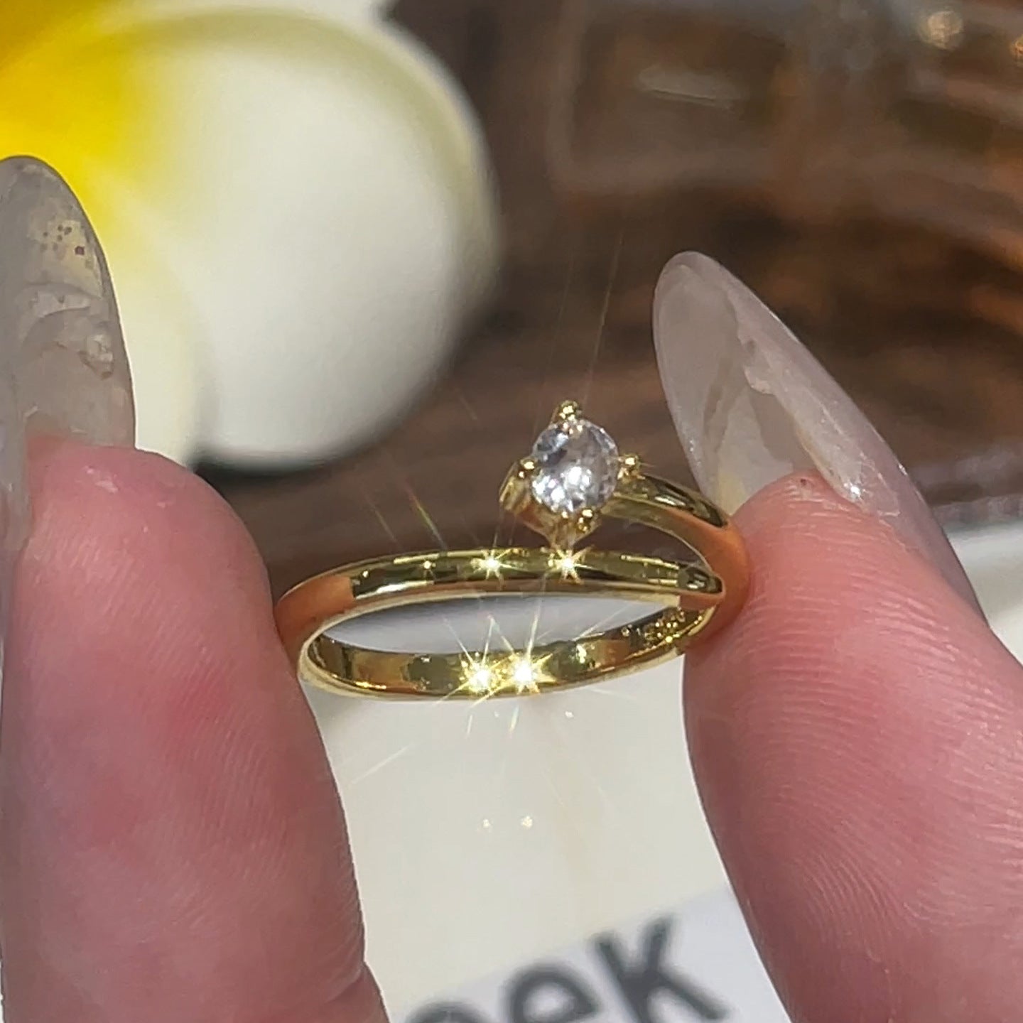 Women's Korean Simple Zircon Opening Adjustable Index Finger Rings