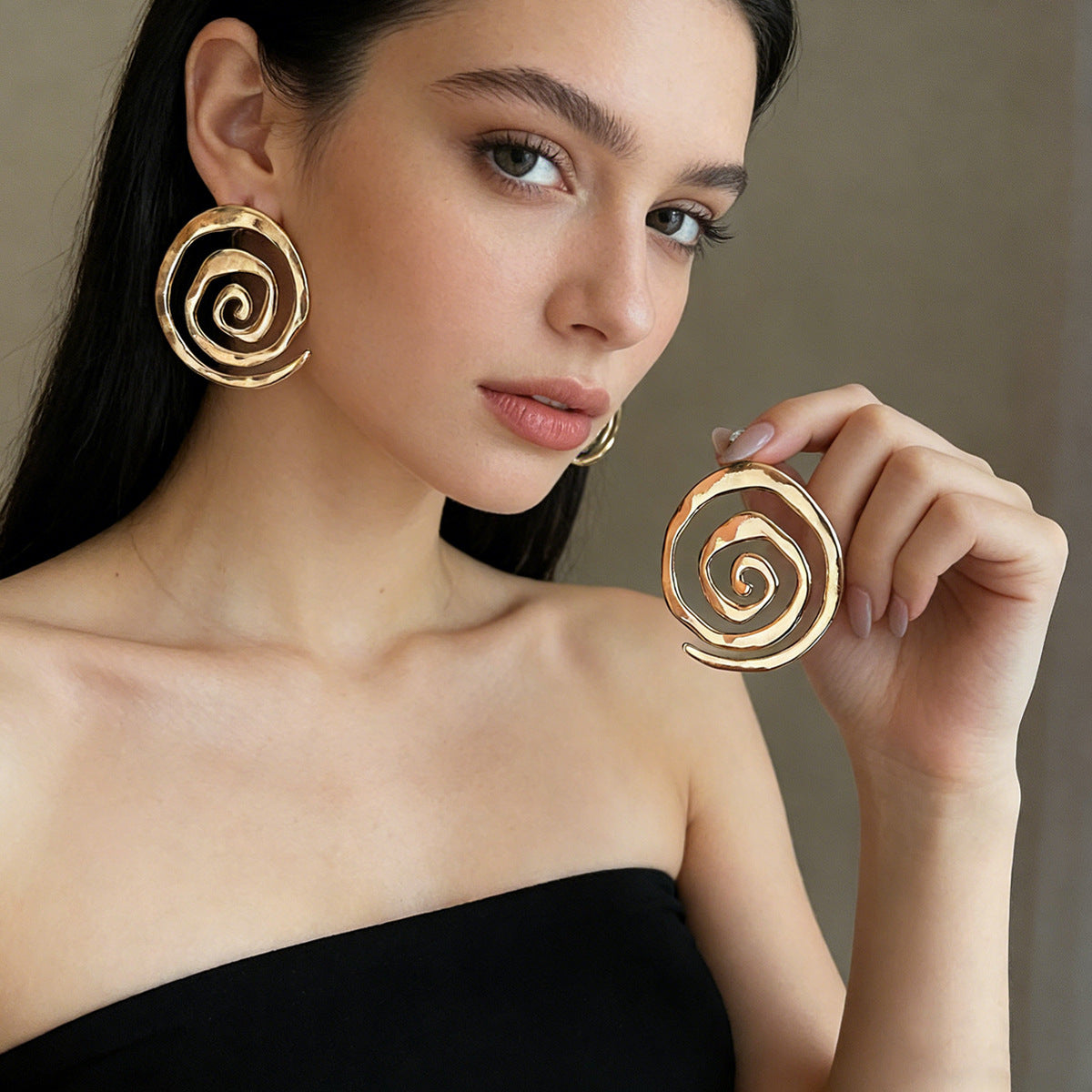 Ear Geometric Spiral Conch Symbol Design Sense Female Simplicity Earrings