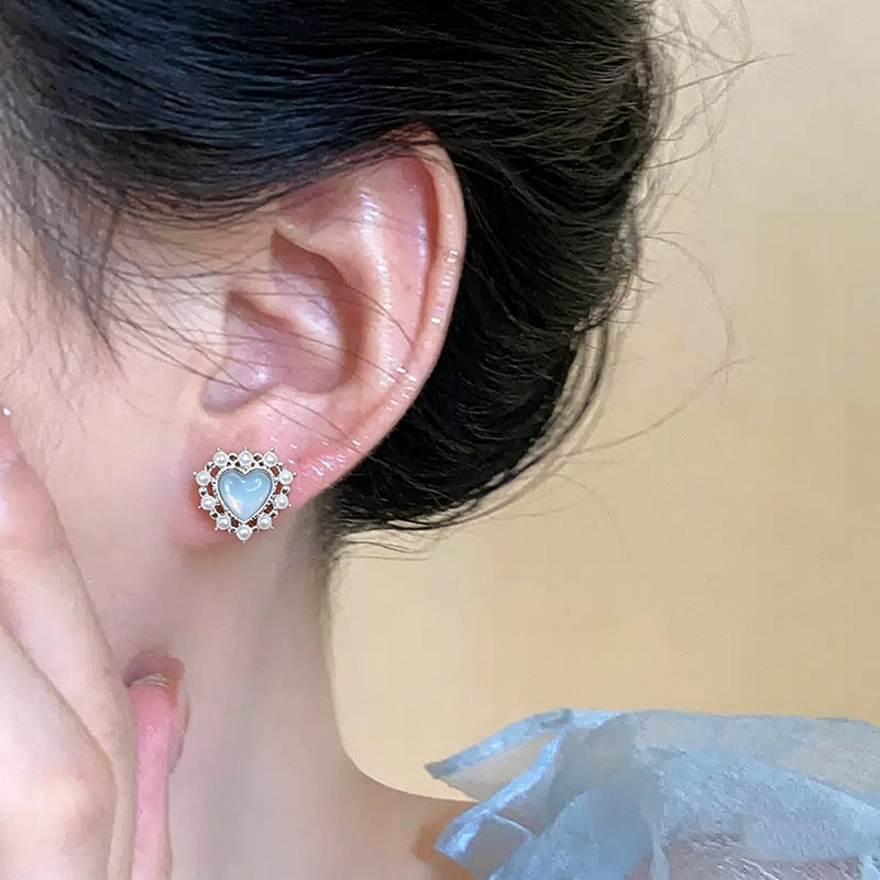 Women's Sparking Zirconium Pearl Light Luxury High-grade Unique Beautiful Stud Earrings
