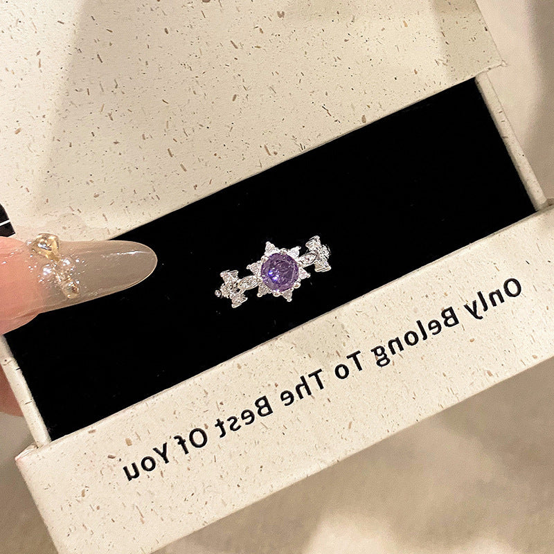 Women's The Debris Small Artistic Design Sweet Index Rings