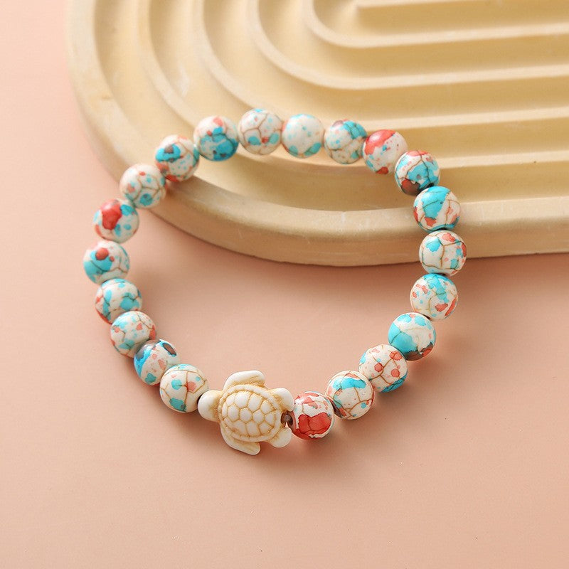 Women's Hand Cross Color Wooden Bead Beaded Bracelet