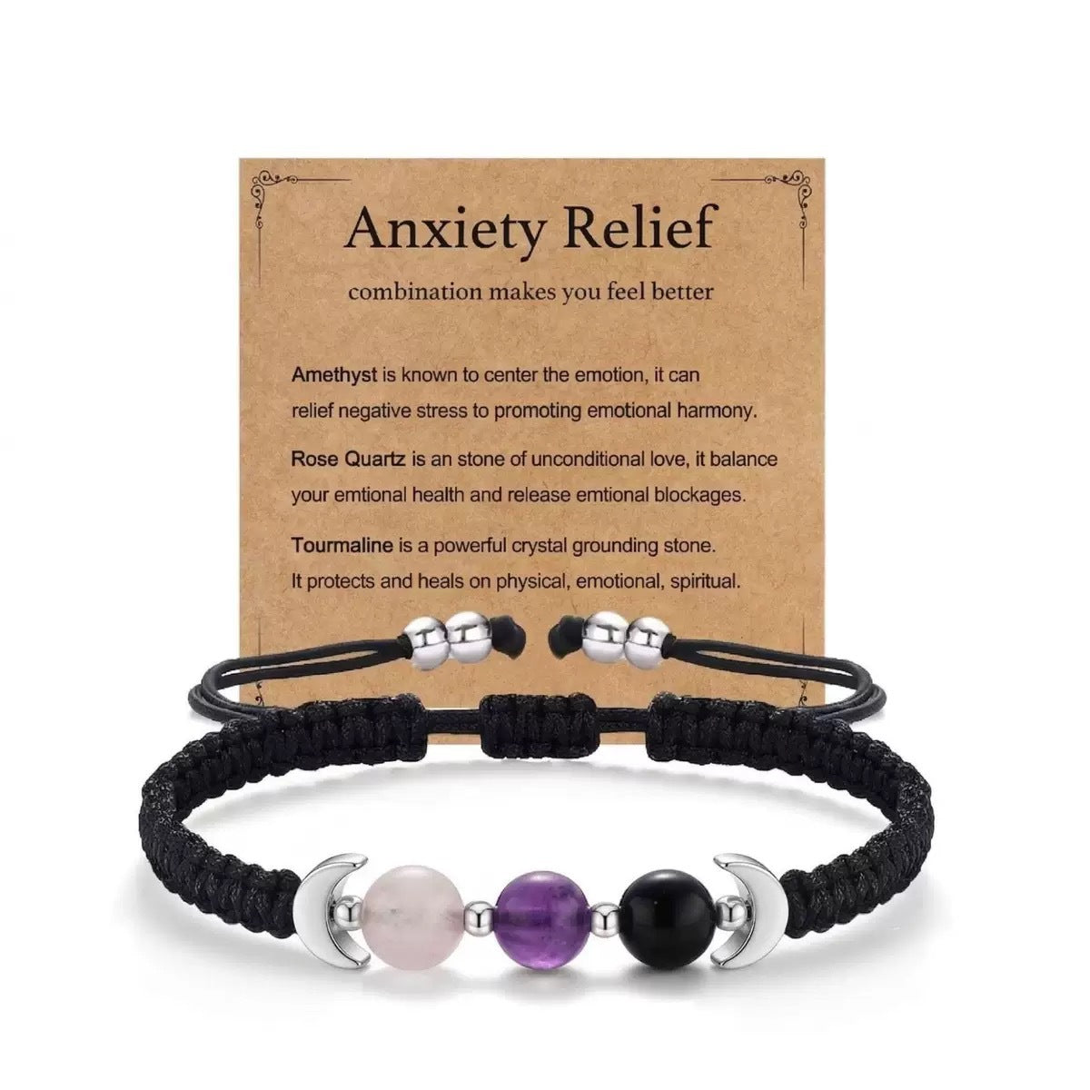 Natural Stone Obsidian Opal Beaded Cycle Encourage Elastic String Glitter Bracelet