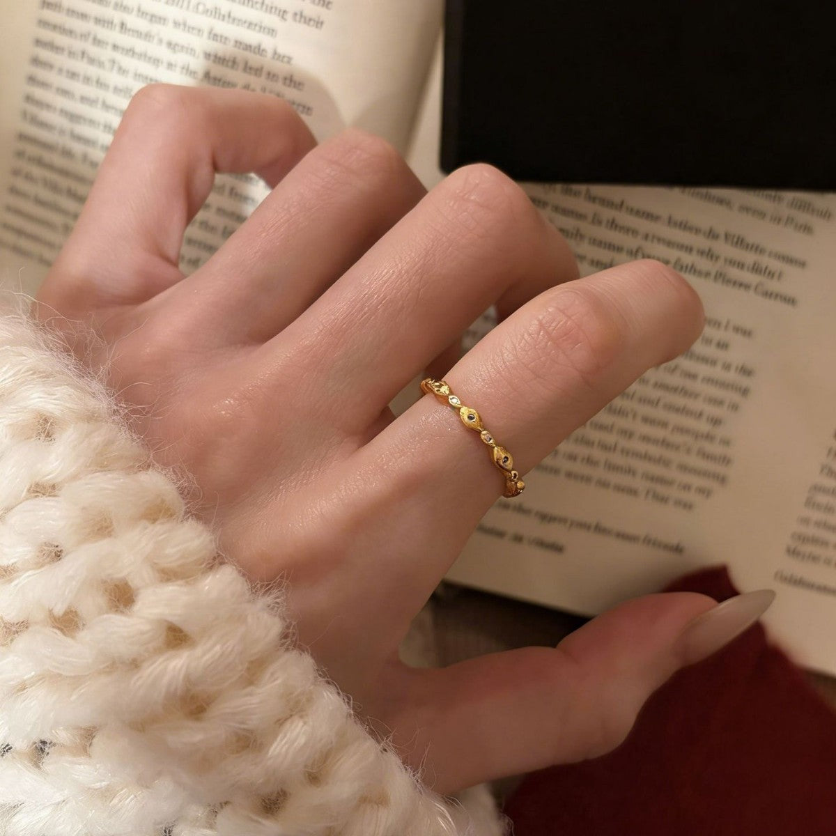 Women's Korean Brushed Irregular Water Drop Fashion Rings