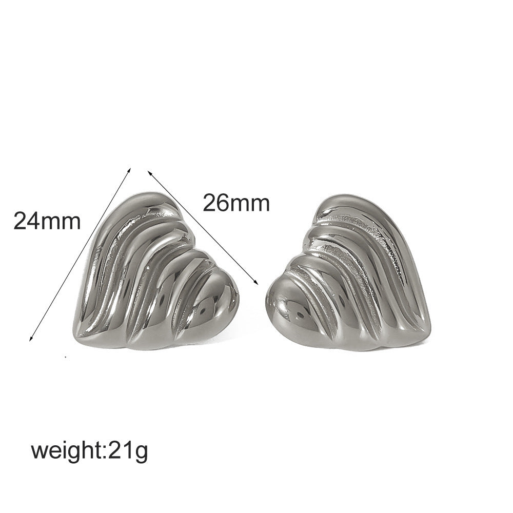 Women's Thread Love Titanium Steel Ear Gold Earrings