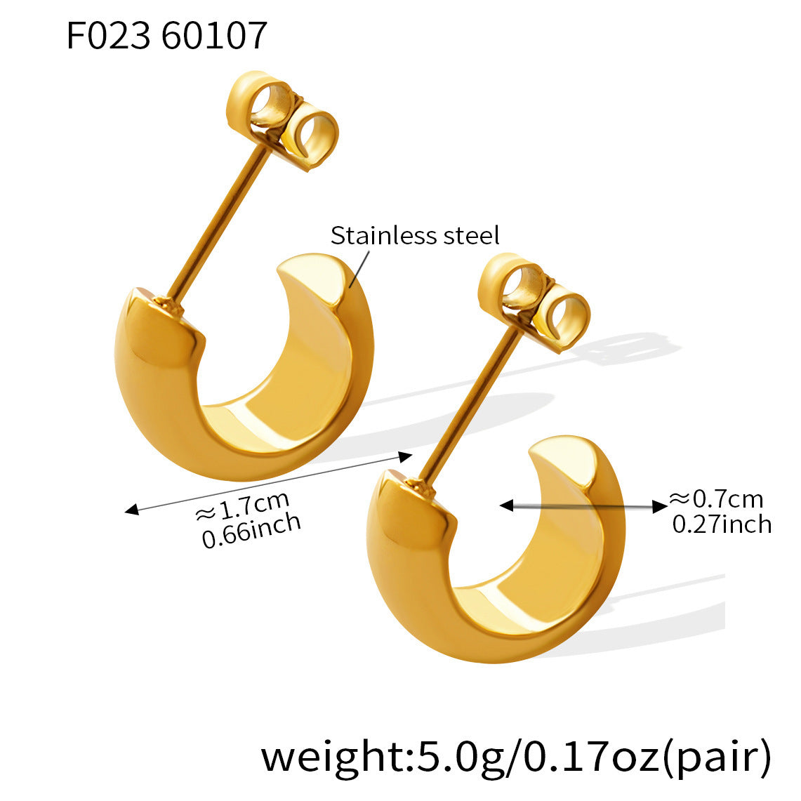 Shaped Stainless Steel Material Plated With Real Gold Personalized Simple Rings