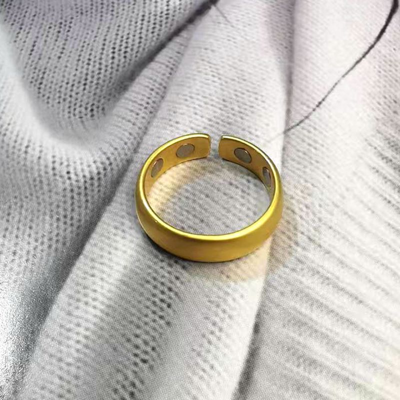 Men's Personalized Electroplated Rose Gold Magnetic Health Open Ring