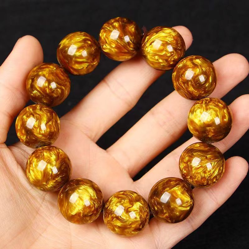 Gold Silk Sea Willow Buddha Beads National Bracelets
