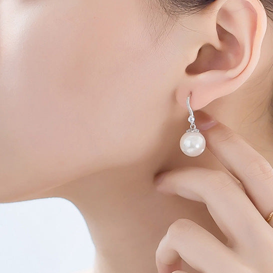 Women's Style Sier Pearl Fashion Real Trendy Earrings