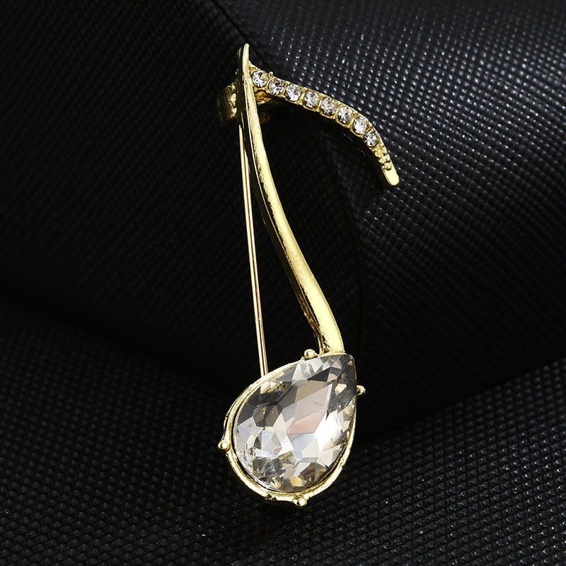 White Rabbit Note Rose Clothes Pin Brooches