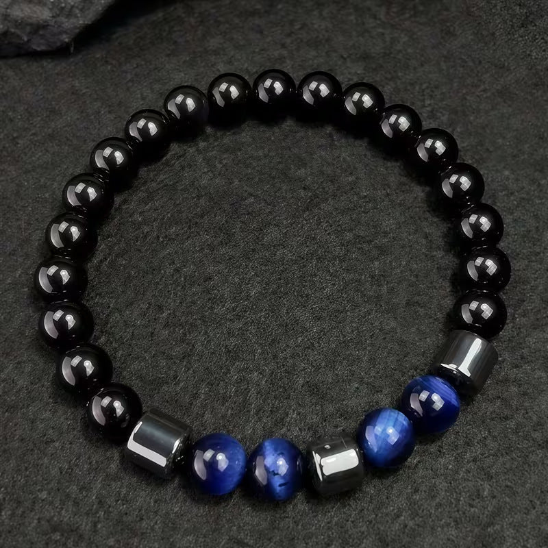 Beautiful Xi Obsidian Tricolor Tigereye Magnet Bracelets