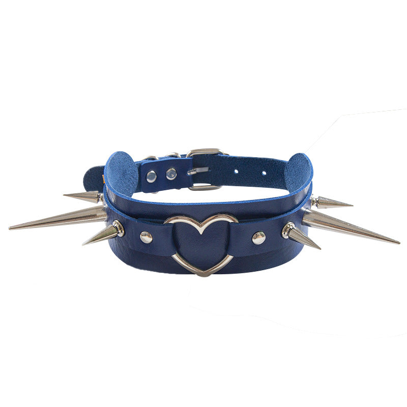Long Peaked Short Pointed Rivet Personality Collar
