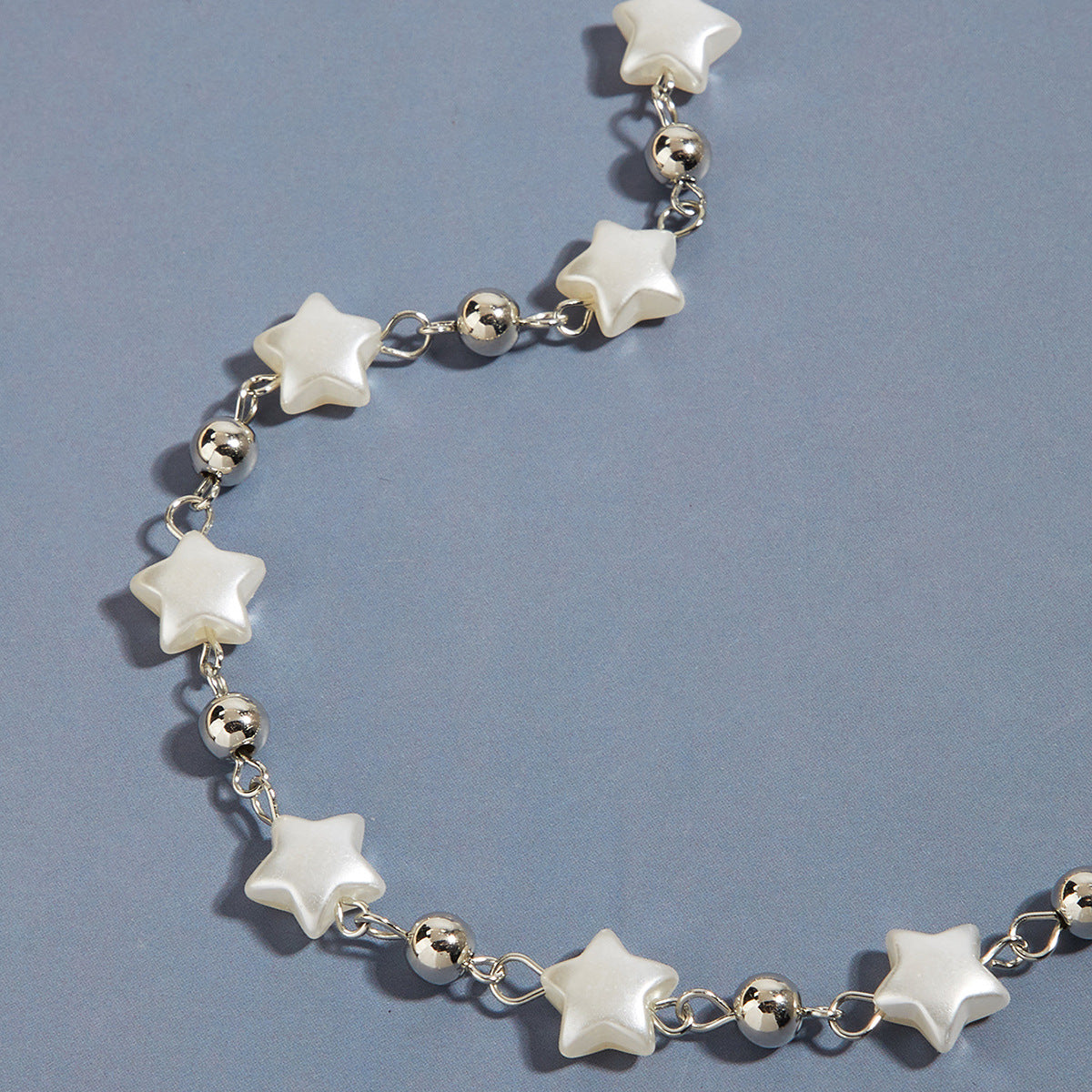 Natural Pearl Stitching Stars Single-layer Five-pointed Necklace