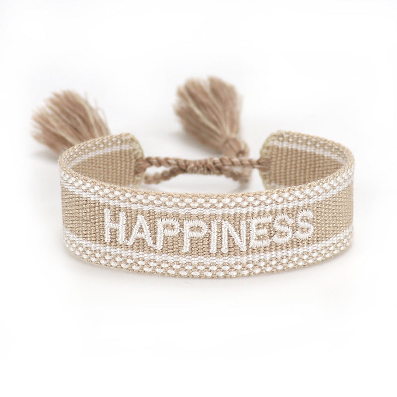 Women's Letter Carrying Strap Hand-woven Tassel Can Bracelets