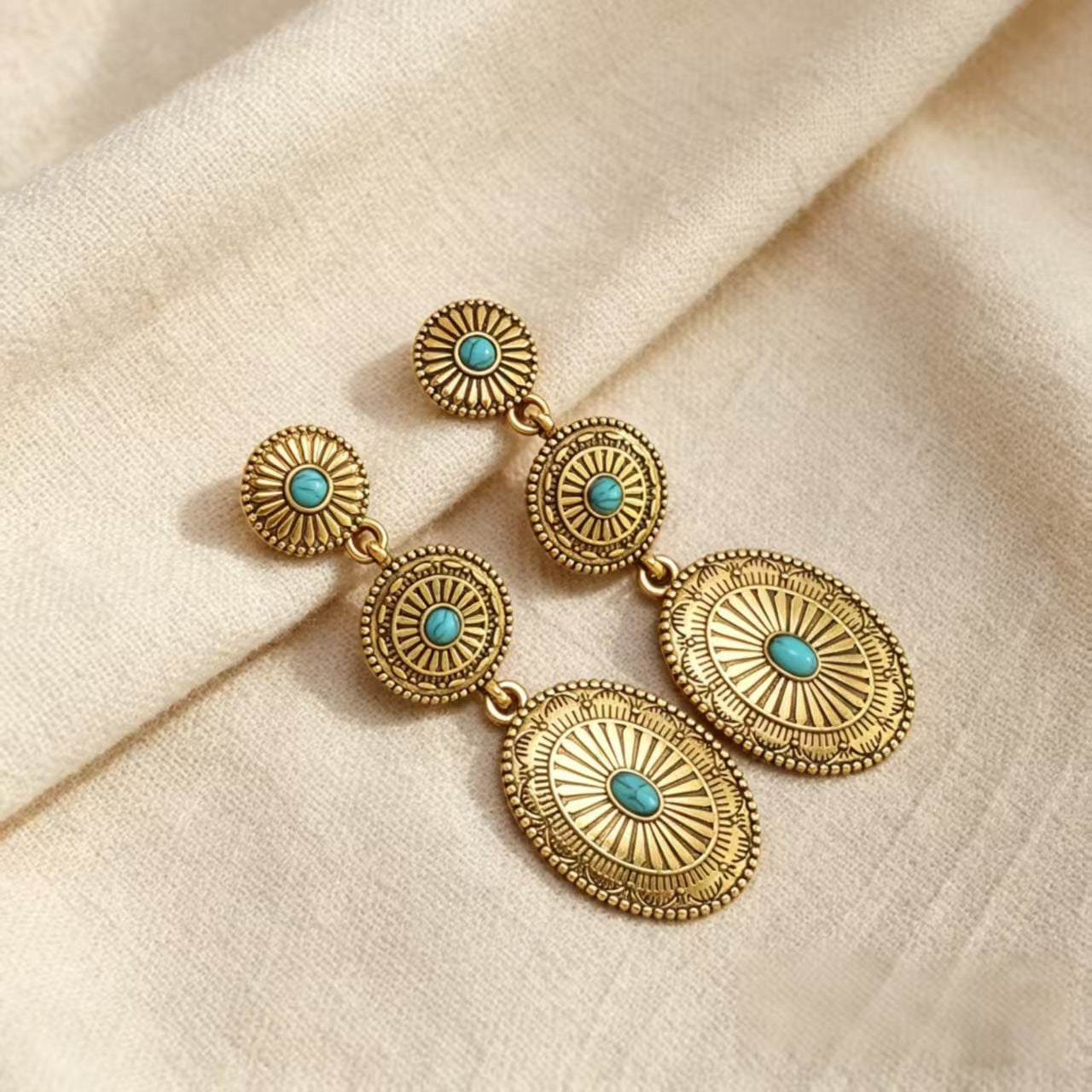 Bohemian Vintage Totem Distressed High Sense Earrings