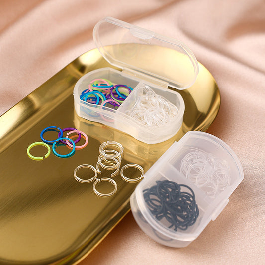 Women's 2 Grid Case Circle Plastic Ear Bar Earing Earrings