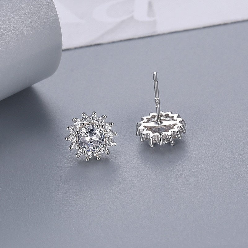 Moissanite Ear Female With Hearts Sterling Earrings