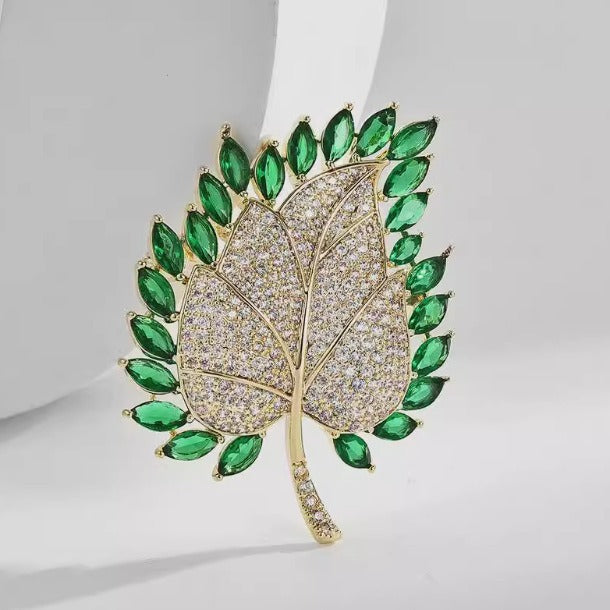 Women's Micro Zircon Brooch Exquisite Plant Pin Brooches