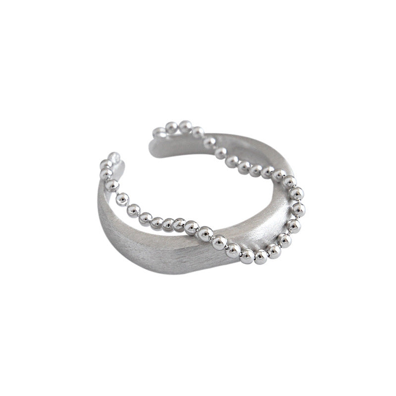 Style Ball Bead Chain Brushed Double Layer Rings