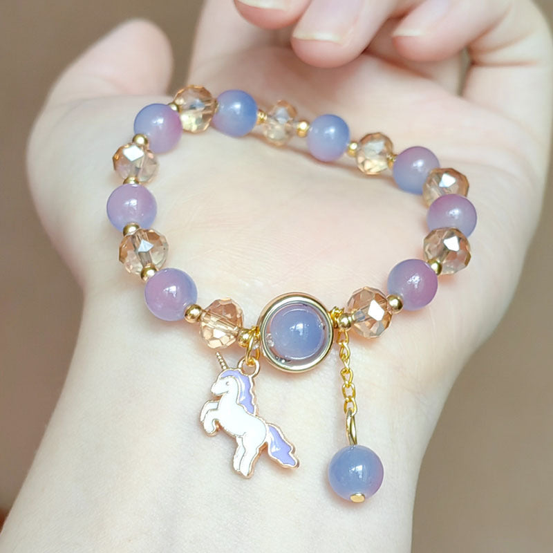 Women's Sweet Live Gift Small Jewelry Gradient Cartoon Two-color Bracelets