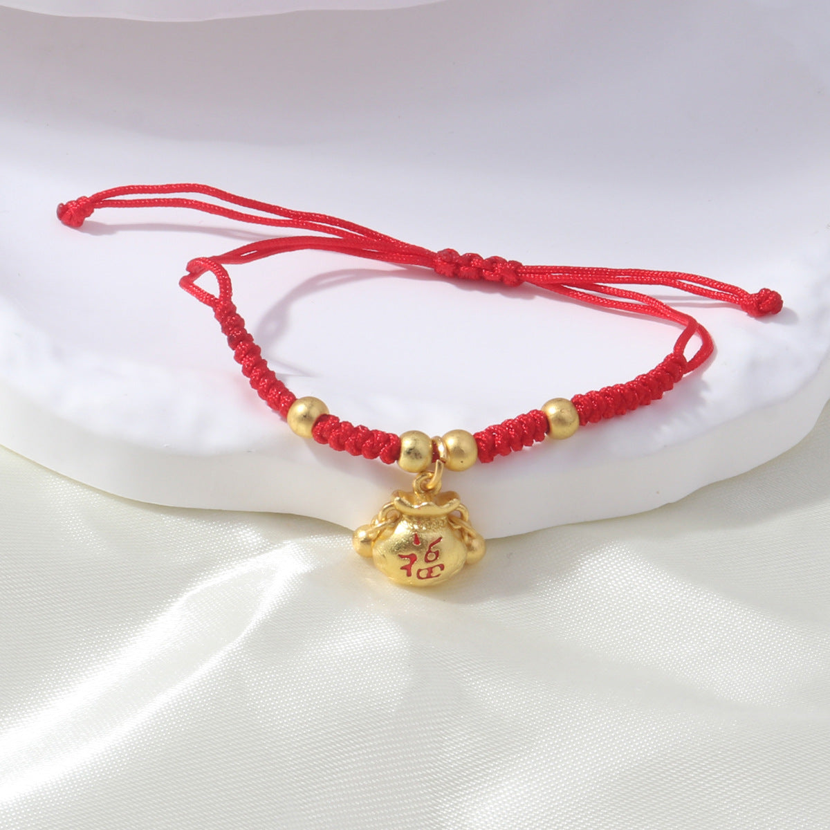 Braided Red Rope Auspicious Language Butterfly Fortune Cat Safe Joy Bracelets