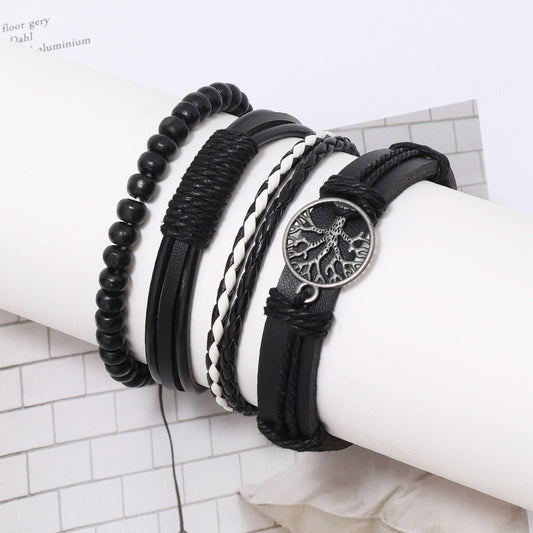 Four Combination Suit Carrying Strap Wooden Bracelets