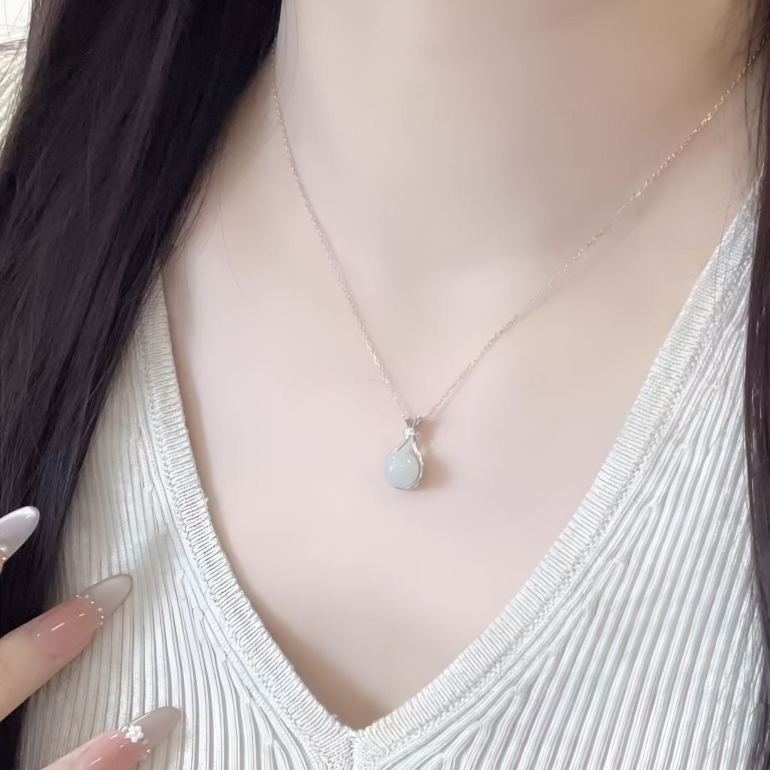 Light Green Lucky Bag Jequirity Bean Clavicle Chain Friend Holiday Necklace