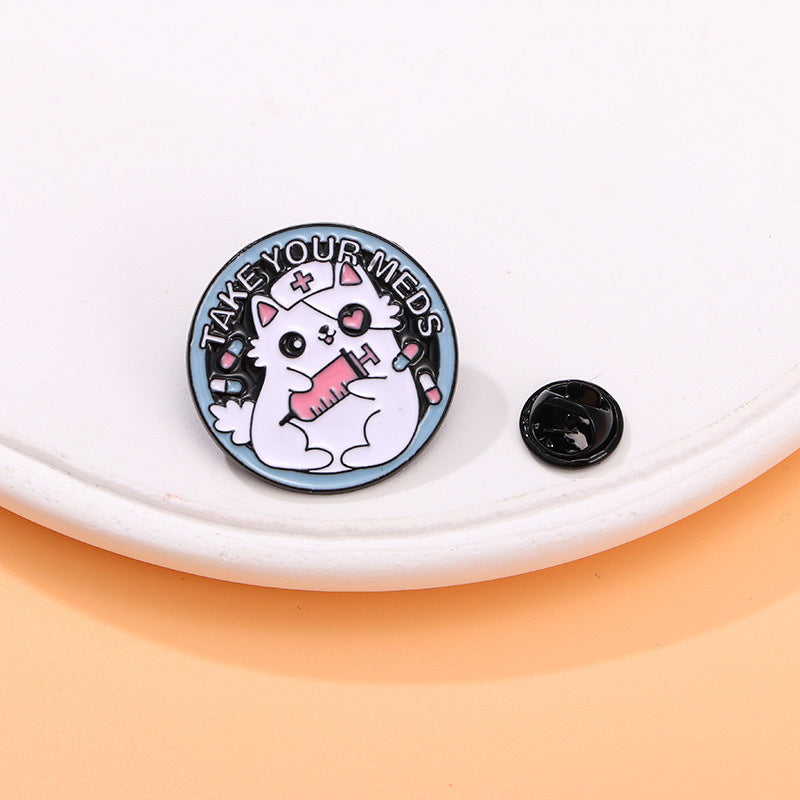 Cats English Style Bag Horse Needle Brooches