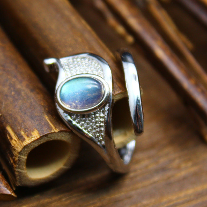 Eye Of Sea Gold Lucky Blue Treasure Ring