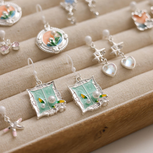 Gradient Biological Porcelain Pin Design Fresh Sweet Rings