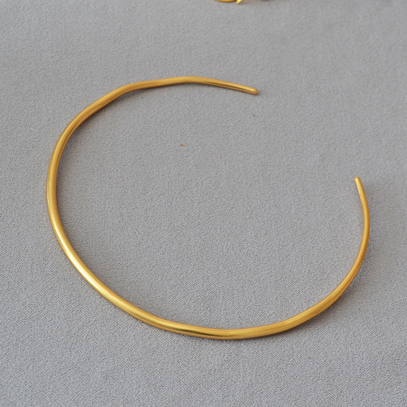Retro Minimalist Irregular Lines Brass Gold Plated Personality Simple Fashionable Collar
